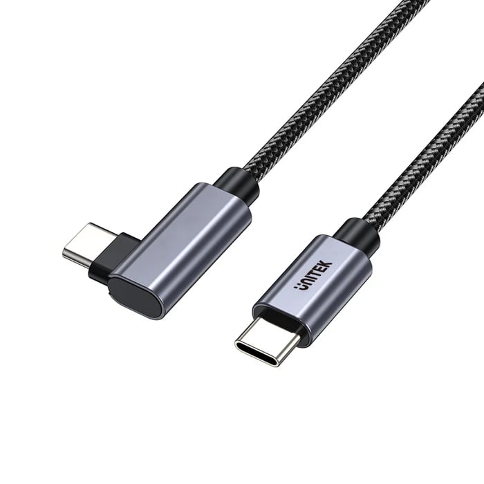Unitek C14123BK-3M Type-C to Type-C (100W) 3Mt 90° Açı Hızlı Şarj Kablosu