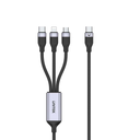 Unitek Type-C to 3in1 Lightning/ USB-C/ Micro USB 1.5M Çoklu Şarj Kablosu 20W E-Marker