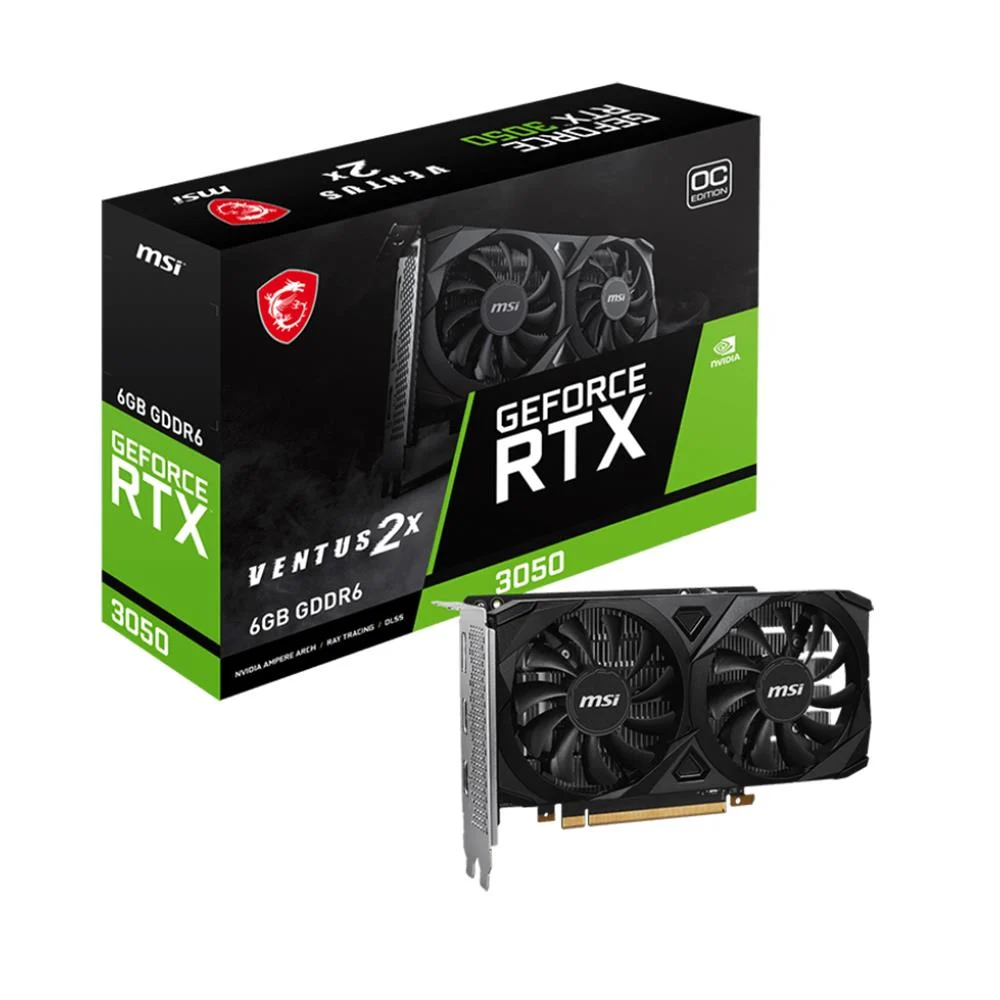 MSI GeForce RTX 3050 Ventus 2X E 6G OC 6GB GD6 Oyuncu Ekran Kartı