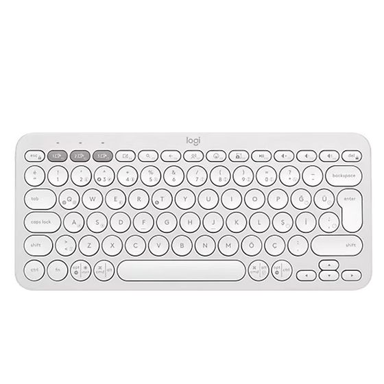 Logitech 920-011860 Pebble Keys 2 K380S TKL Q Kablosuz Klavye, Beyaz