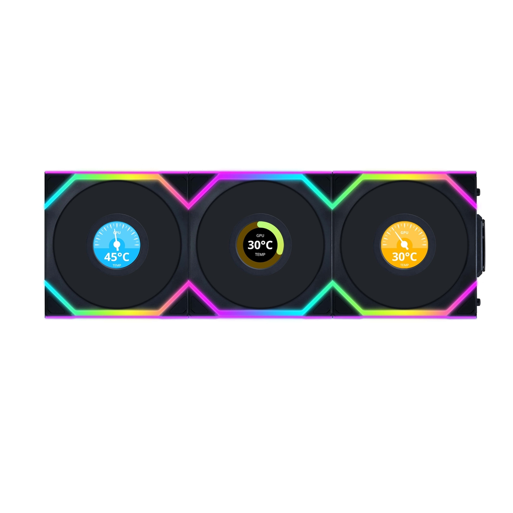 Lian Li G99.12SLLCD1W3B.00 Uni Fan SL Wireless 3x120mm Kasa Fanı, Siyah
