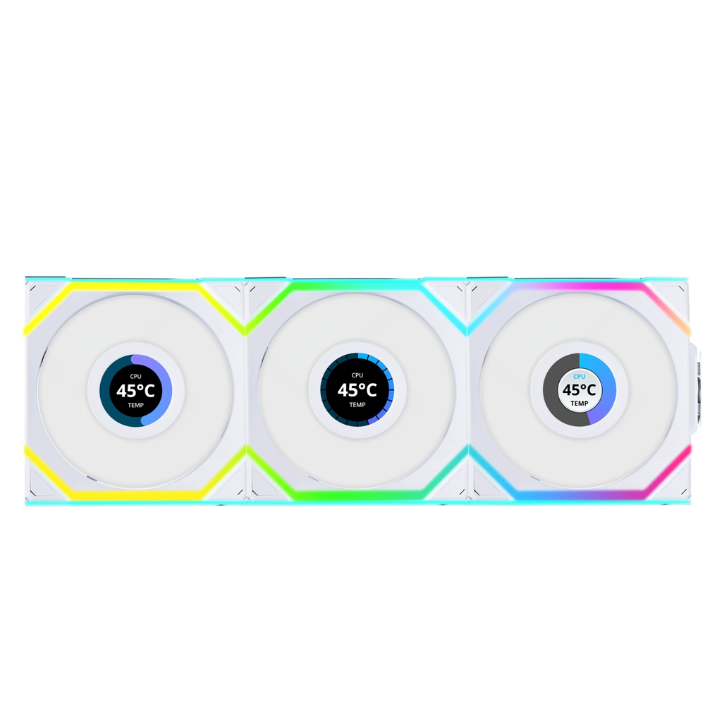 Lian Li G99.12SLLCD1W3W.00 Uni Fan SL Wireless 3x120mm Kasa Fanı, Beyaz