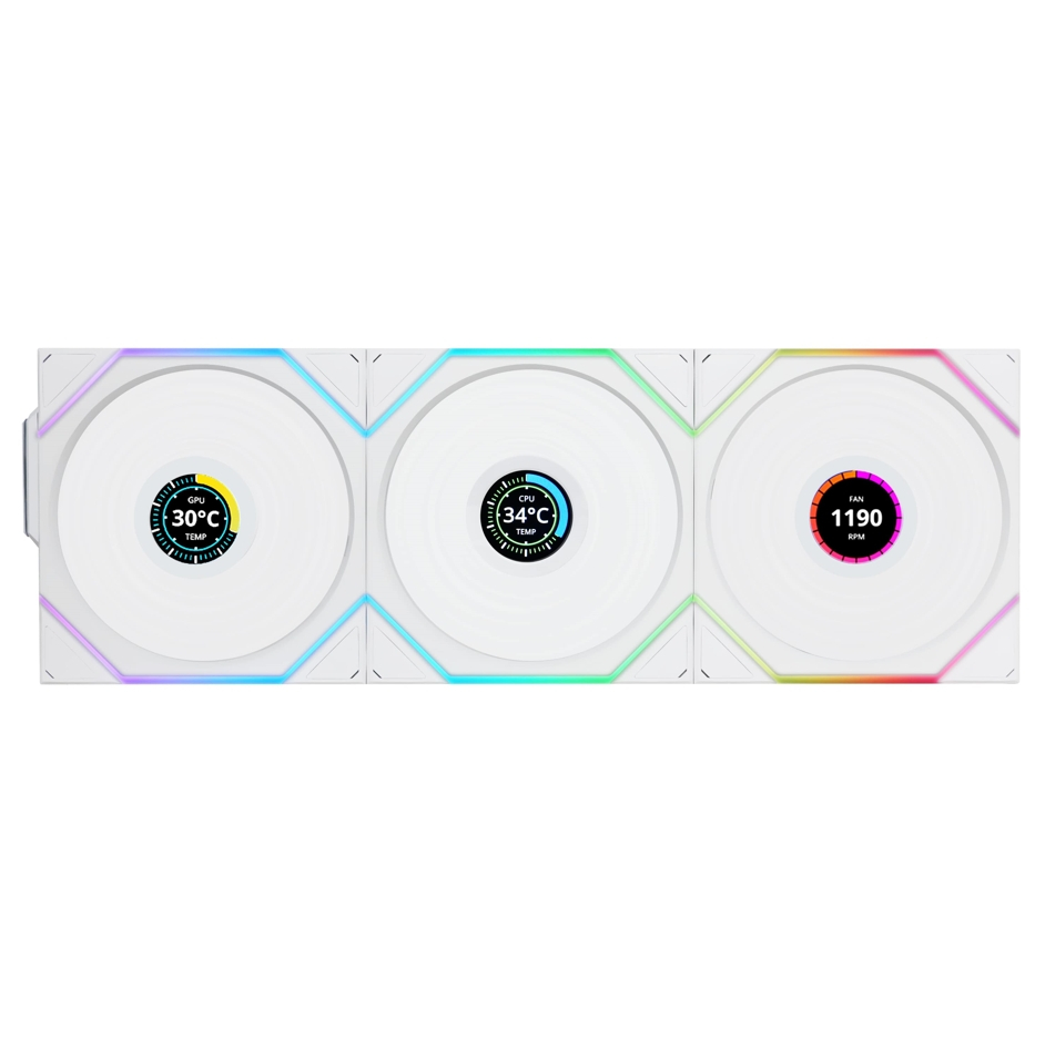 Lian Li Reverse G99.12RTLLCD1W3W.00 Uni Fan TL Wireless 3x120mm Case Fan, White