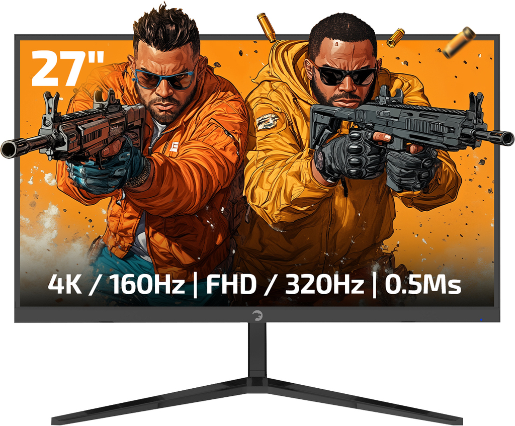 GamePower Rapid Dual 27" 0.5ms 4K 160Hz - FHD 320Hz Fast IPS RGB Pivot Speaker Gaming Monitor