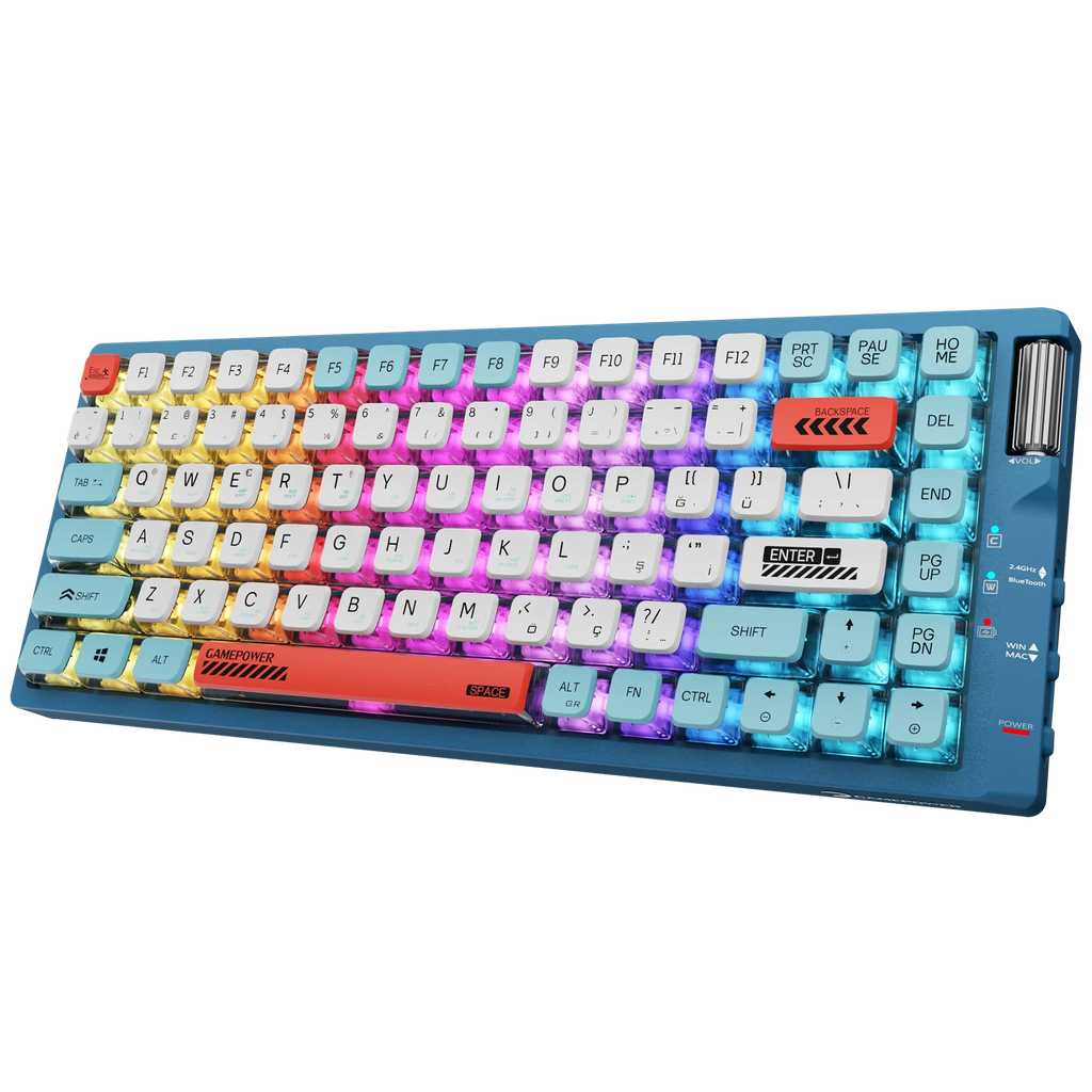 GamePower Sense TKL RGB Wireless, Bluetooth, Kablolu Mekanik Red Switch Gaming Klavye