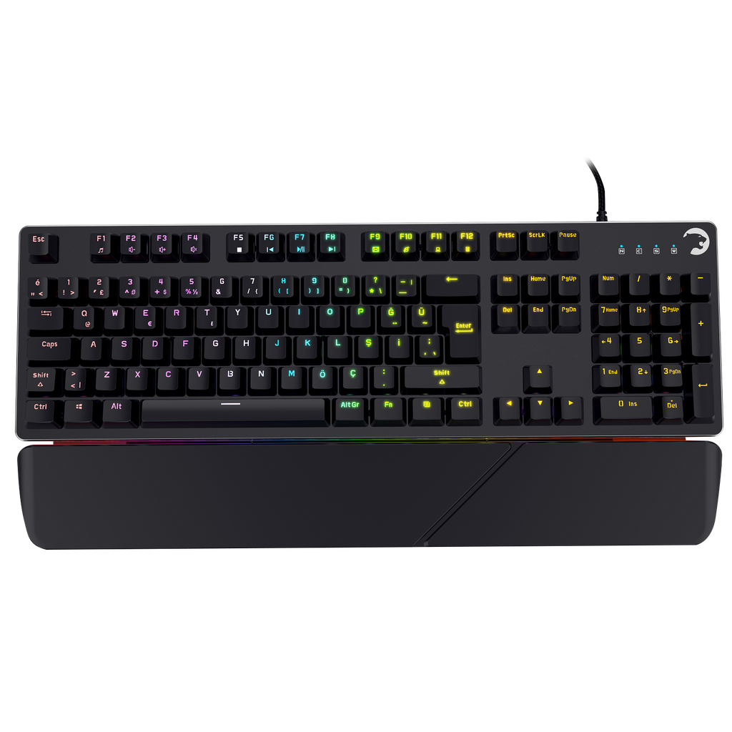 GamePower Calypso V2 RGB Optik Su ve Toza Dayanıklı Mekanik Blue Switch USB DIY Gaming Klavye