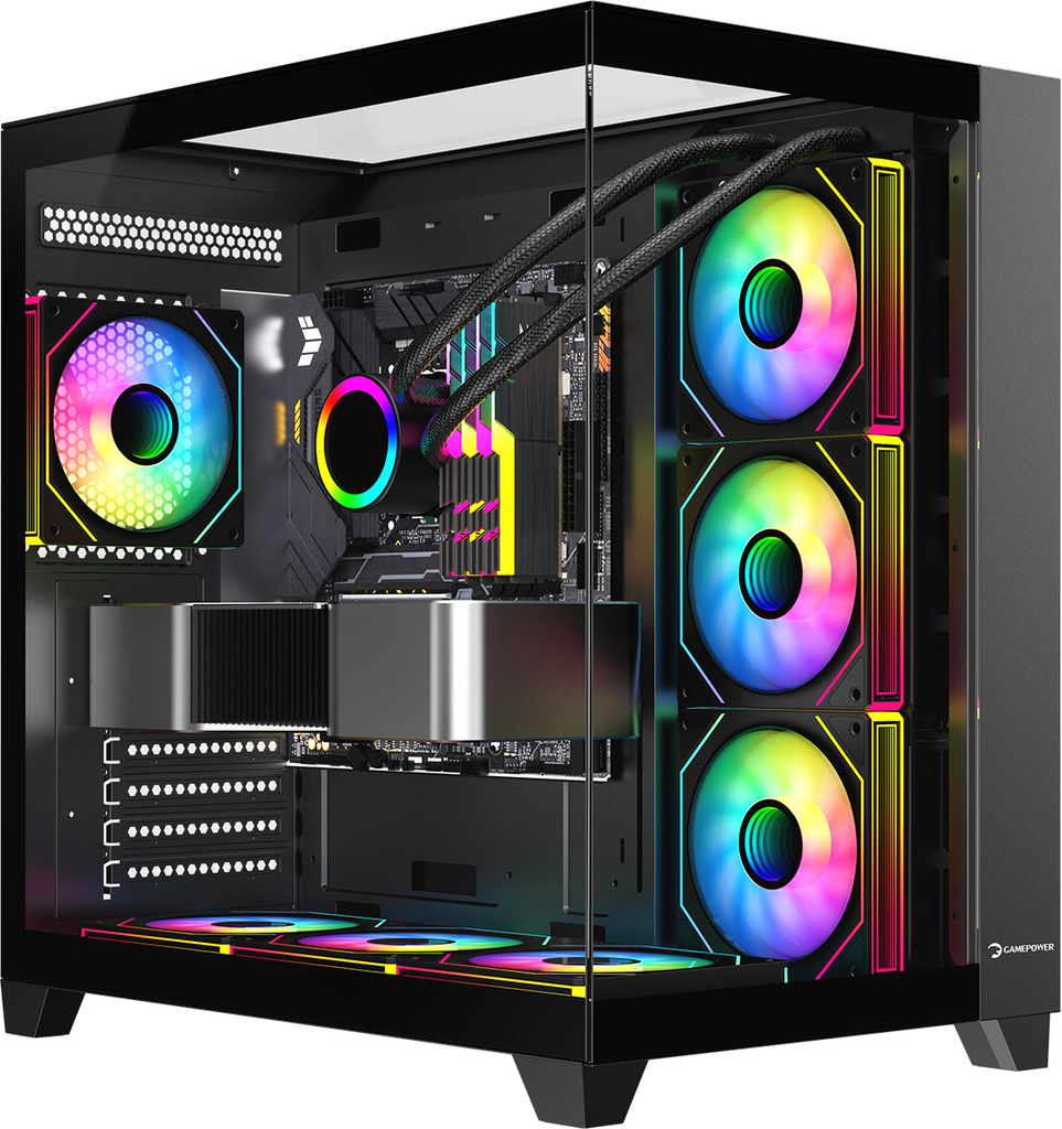 GamePower Warcry TopGlass 650W 4xARGB Tempered Glass ATX Gaming Case