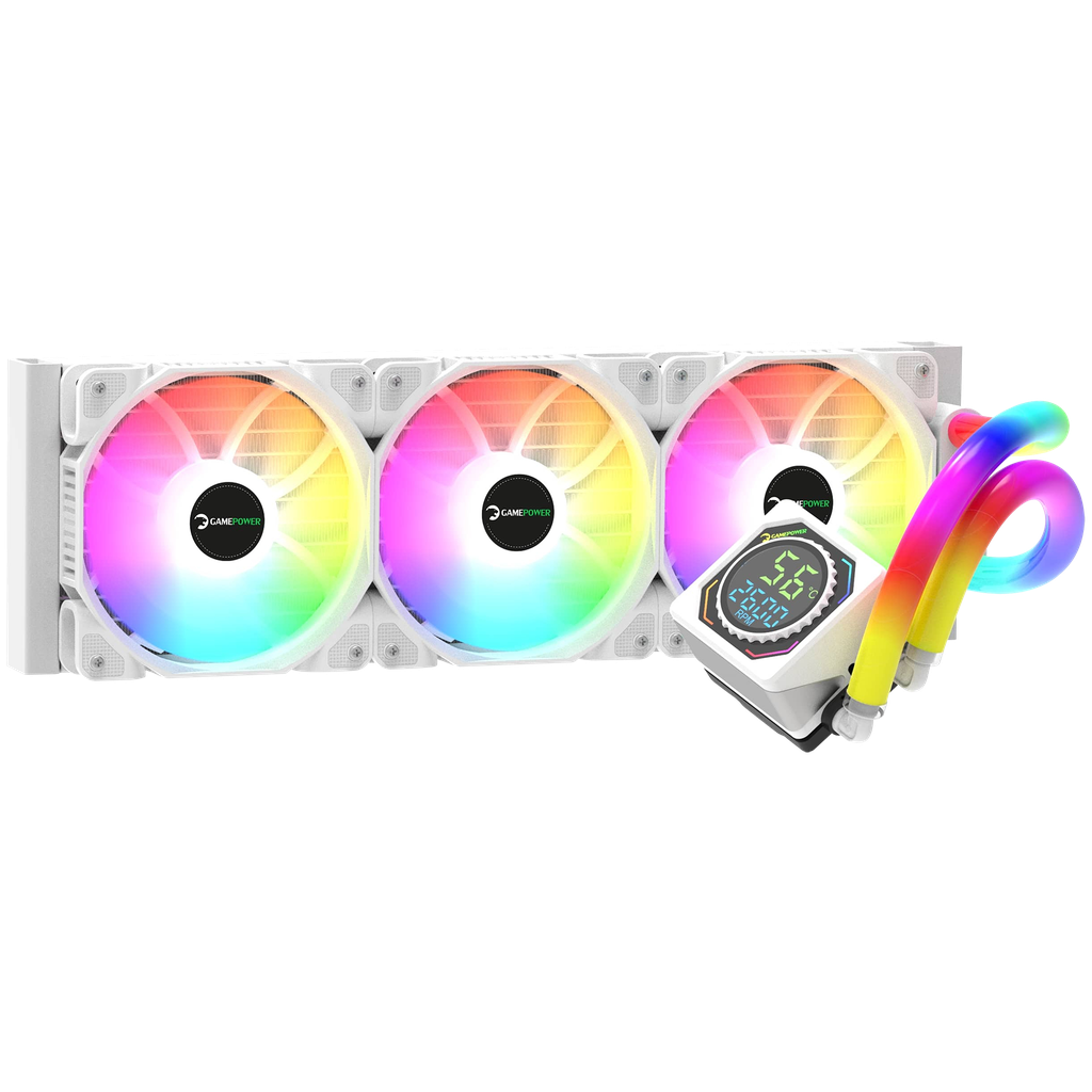 [Skadi Square 360 White] GamePower Skadi Square 360 RGB Pipe 360mm CPU Liquid Cooling, White