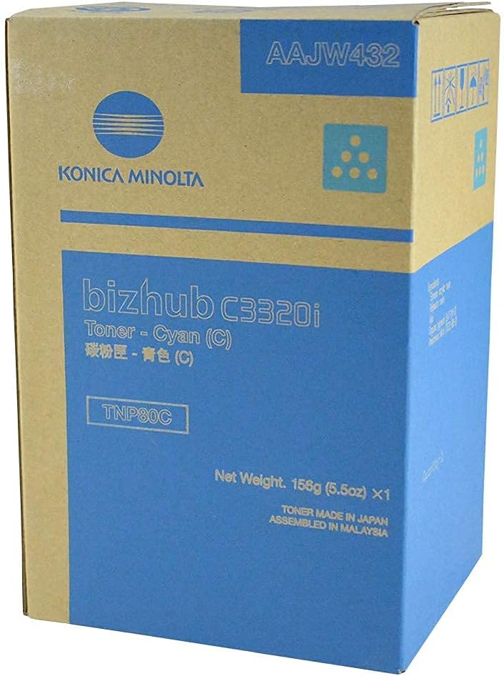Konica Minolta TNP-80C Bizhub C3320i and C3321i AAJW452 Blue Original Toner