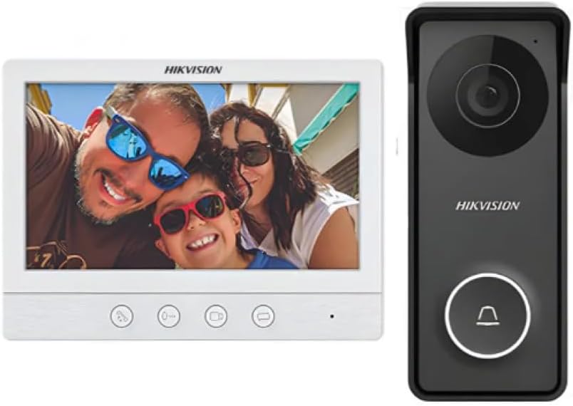 Hikvision DS-KIS213 4 Kablolu HD 7" LCD Ekran Dahili Mikrofon ve Hoparlör Interkom Kiti