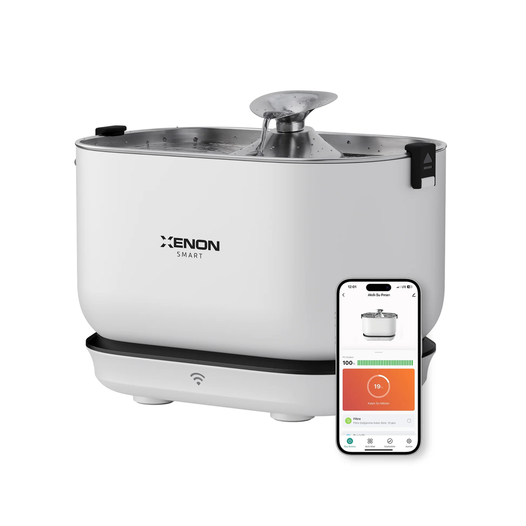 Xenon Smart X8653 Smart Automatic Rechargeable Battery Wireless Waterfall Ultra Quiet Steel Water Fountain
