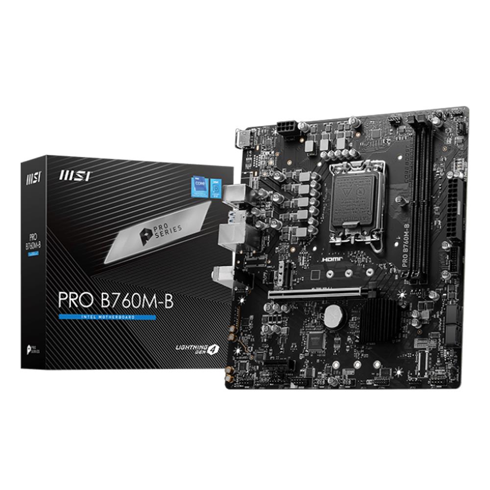 [PRO B760M-B DDR4] MSI Pro B760M-B Intel LGA1700 DDR4 4800(OC) Micro ATX Motherboard