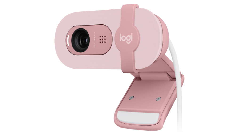 Logitech Brio 100 960-001623 Full HD 1080P Webcam with Microphone, Pink