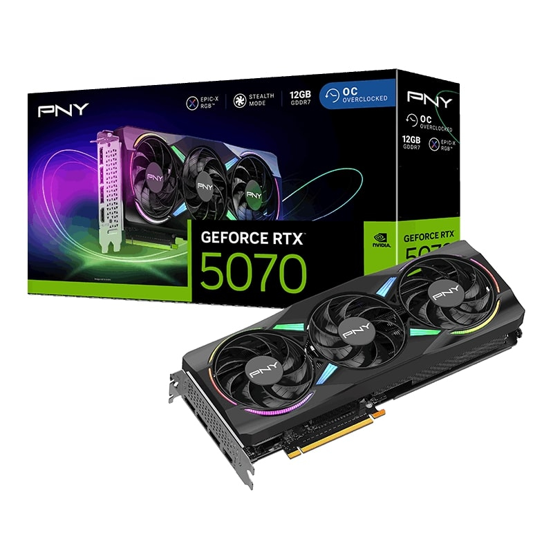 PNY GeForce VCG507012TFXXPB1-O RTX 5070 12GB GDDR7 OC 192Bit Graphics Card