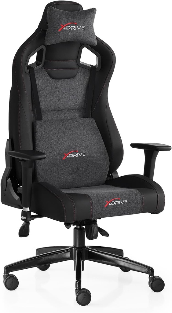 xDrive Mediterranean Fabric Professional Gaming Chair, Grey
