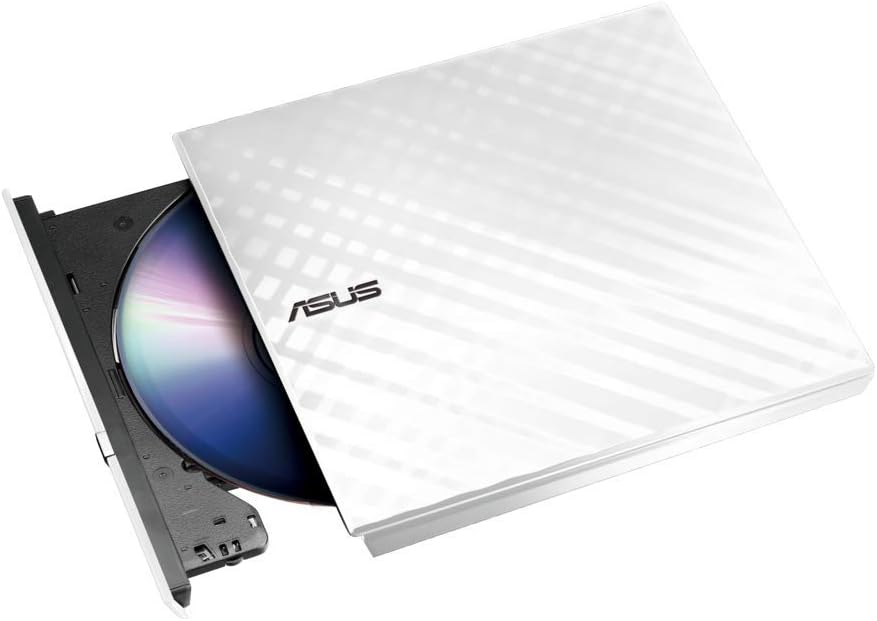 Asus SDRW-08D2S-U USB External Ultra Slim DVD Writer, White