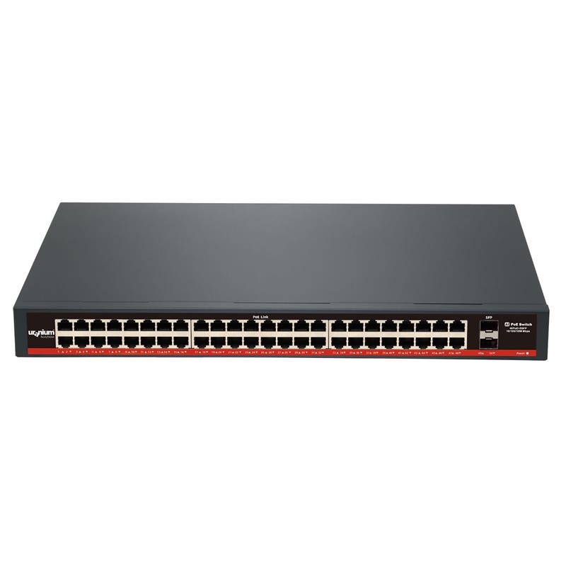Uranium POE-G4802-800W 48 Port Gigabit 2x 1 GB SFP Uplink Rack Mount PoE Switch