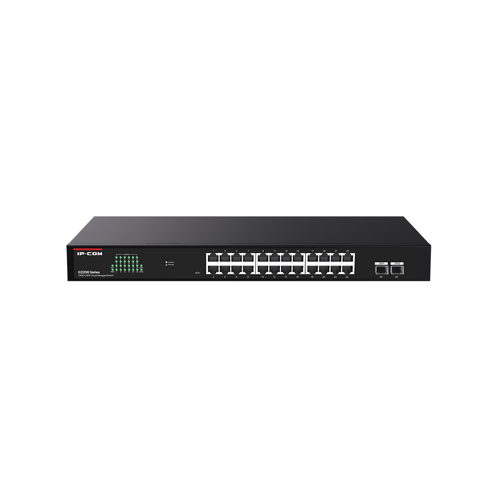 IP-Com G2226F 24 Port Gigabit + 2XSFP Uplink Cloud Managed Rackmount Switch