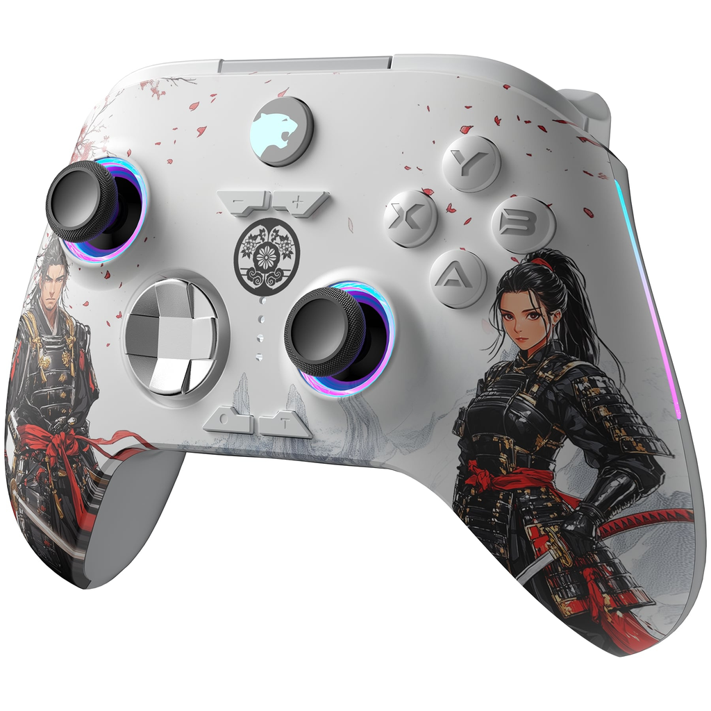 [GamePower Force] GamePower Force RGB Kablosuz 2.4G Bluetooth Kablolu PC Uyumlu Gamepad, Beyaz