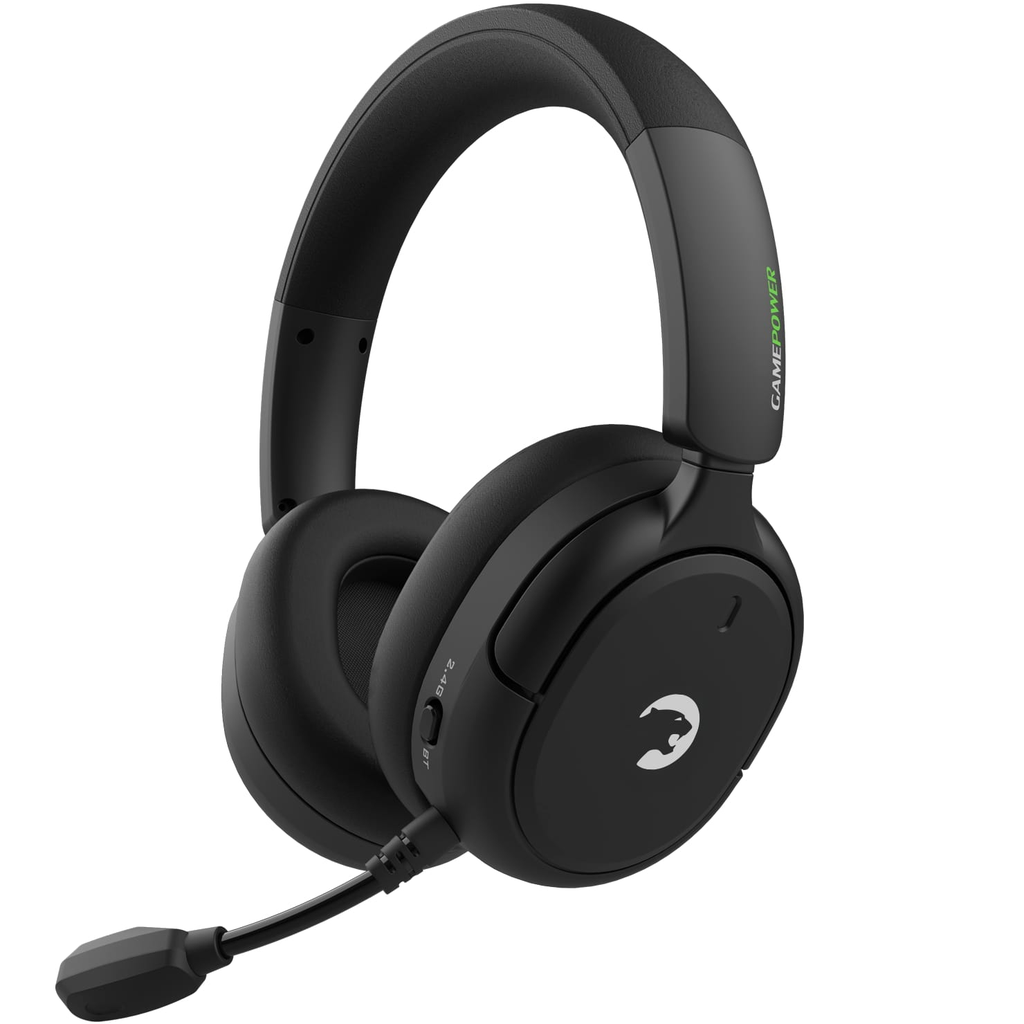 GamePower Aero Ultra Triple Mode Wireless Bluetooth 2.4G Gaming Headset, Black