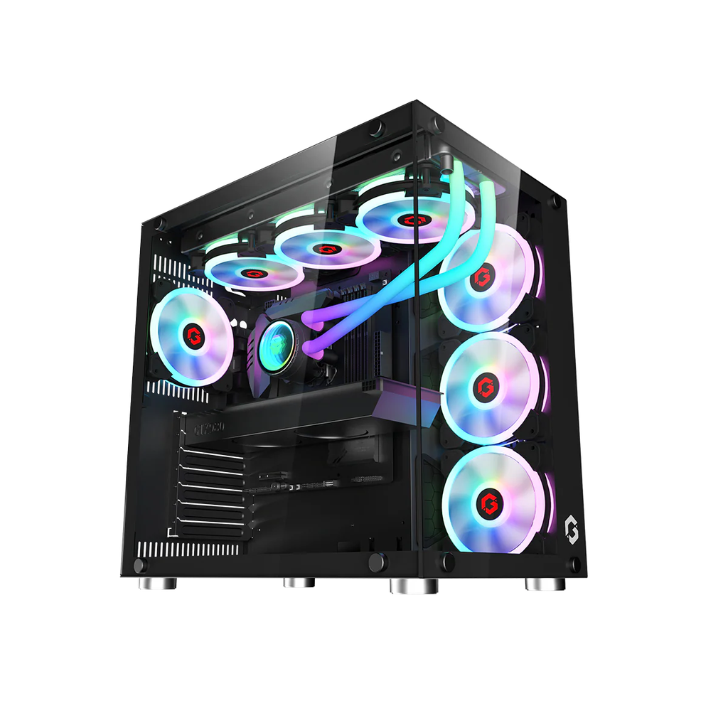 GameOn GO-EMPERORII-M Emperor Midnight II Series Mid Tower Gaming Case, Black