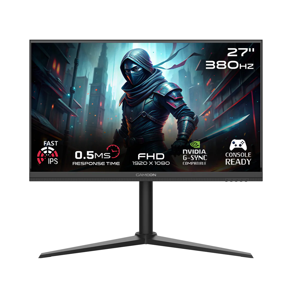GameOn Midnight Pro 27" FHD, 380Hz, MPRT 0.5ms, HDMI 2.1, IPS Gaming Monitor with PS5 Support, Black