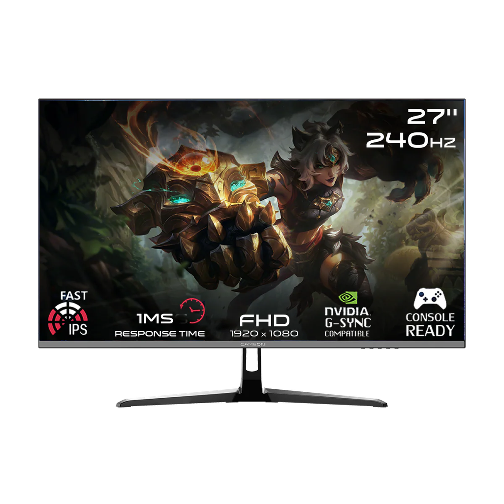 GameOn Esports 27" FHD, 240Hz, MPRT 0.5ms, HDMI 2.1, IPS Gaming Monitor with PS5 Support, Black