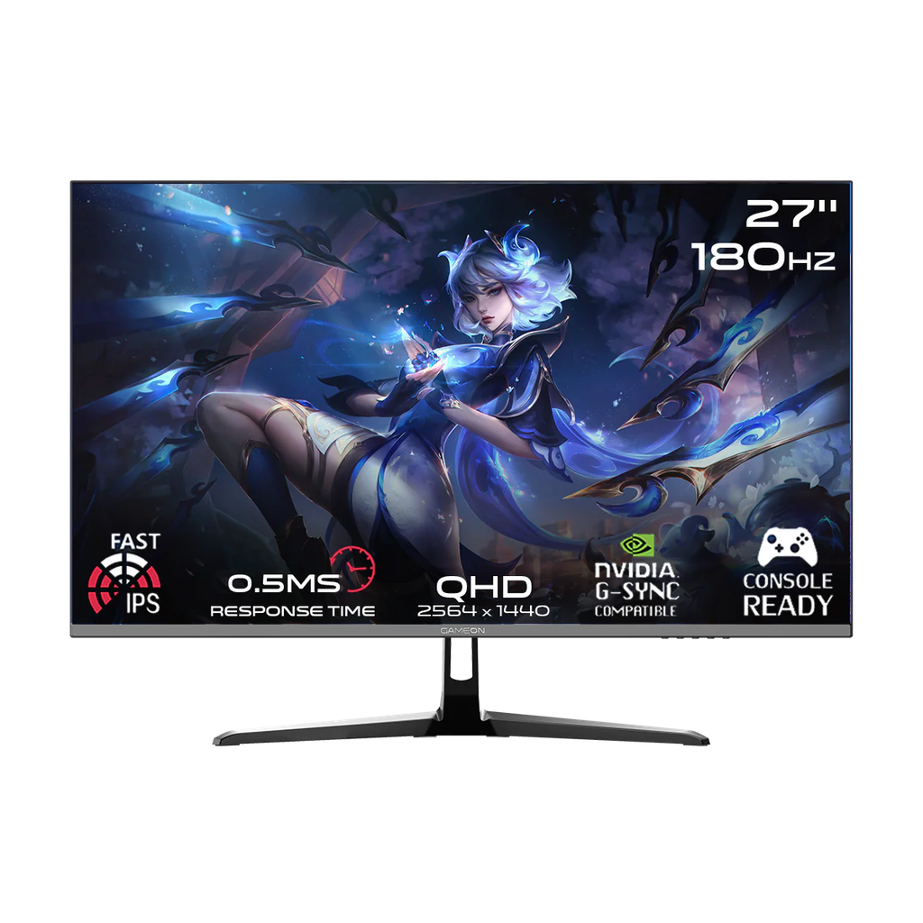 GameOn Pro 27" QHD, 180Hz, MPRT 0.5ms, HDMI 2.1, IPS Gaming Monitor with PS5 Support, Black