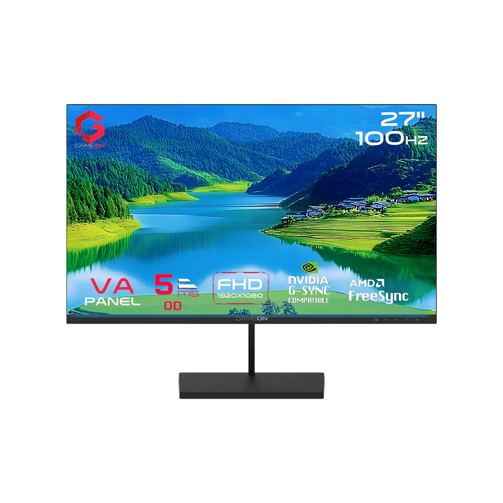 GameOn Basic GB27F100 27" FHD VA Panel, 100Hz, 5ms, HDMI 2.0, Gaming Monitor, Black