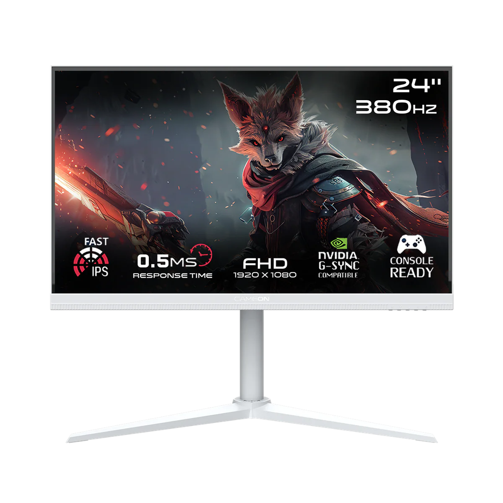GameOn Arctic Pro 24" FHD, 380Hz, MPRT 0.5ms, HDMI 2.1, IPS Gaming Monitor with PS5 Support, White