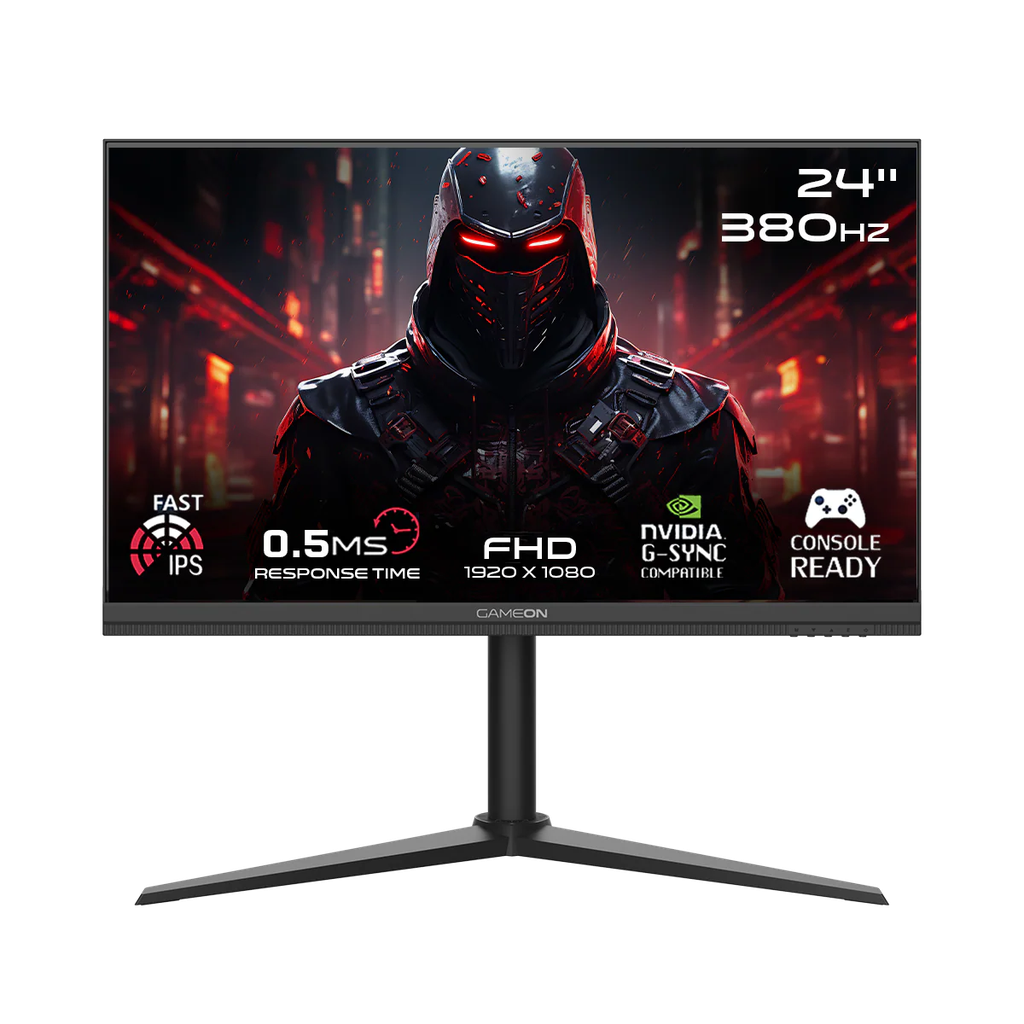 GameOn Midnight Pro 24" FHD, 380Hz, MPRT 0.5ms, HDMI 2.1, IPS PS5 Desteği Oyuncu Monitörü, Siyah