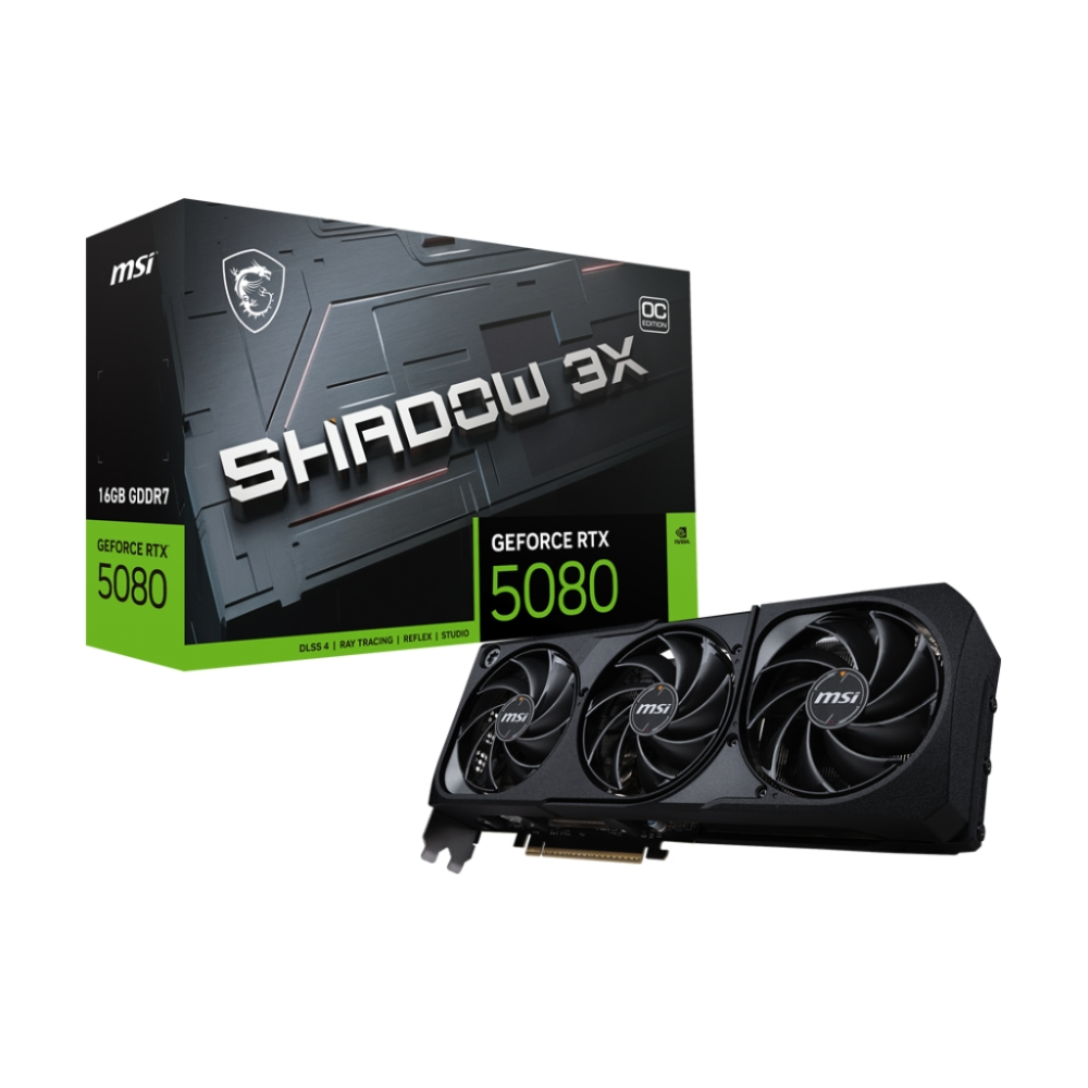 MSI GeForce RTX 5080 16GB SHADOW 3X OC GDDR7 256Bit DX12 Gaming Ekran Kartı