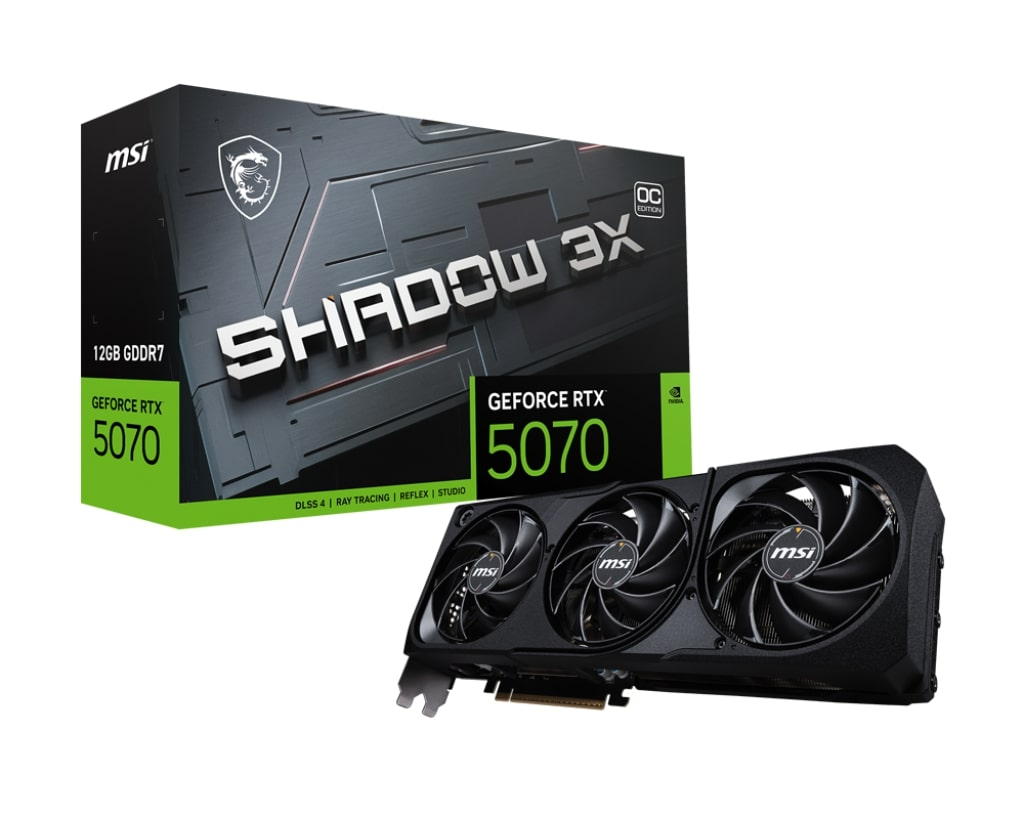 MSI GeForce RTX 5070 12GB Shadow 3X OC GDDR7 192Bit DX12 Gaming Graphics Card