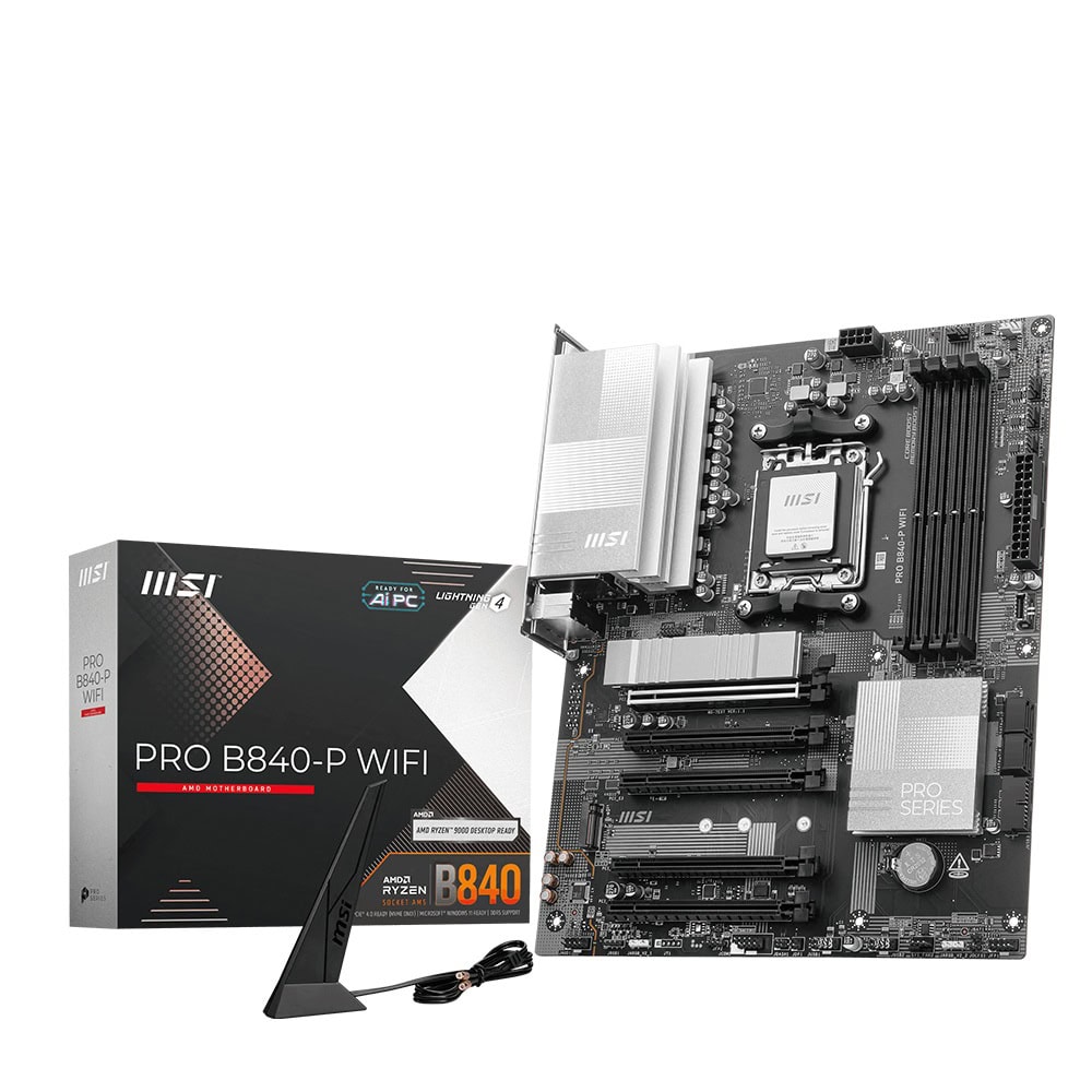 MSI Pro B840-P Wi-Fi AM5 DDR5 8000MHZ(OC) ATX Gaming Motherboard
