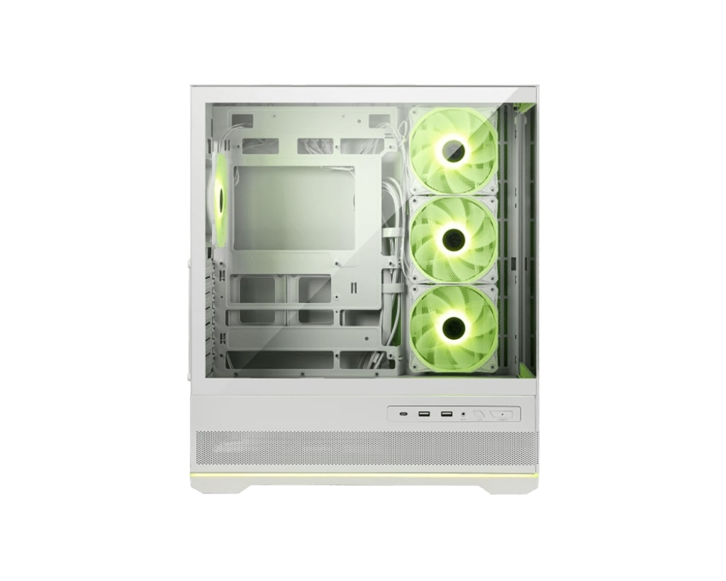 MSI MPG Pano 110R PZ 4x ARGB Fan USB 3.2 ATX Mid Tower Gaming Case, White
