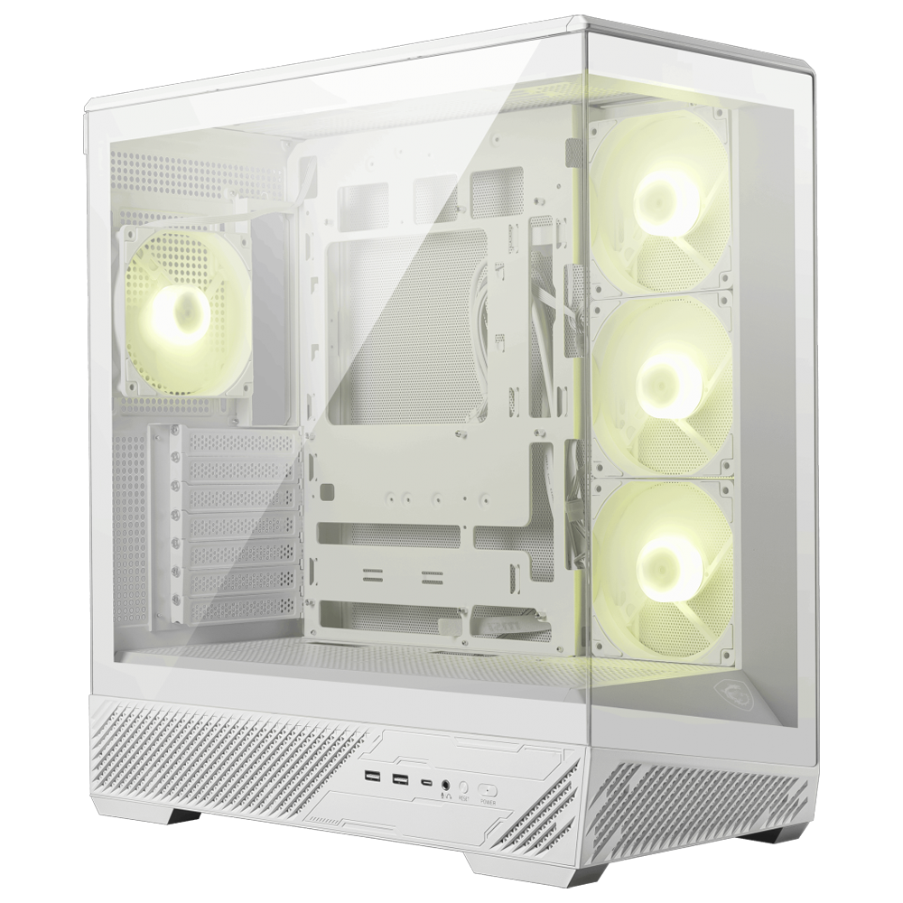 MSI MAG Pano 130R PZ Tempered Glass 4x ARGB USB 3.2 ATX Gaming Case, White