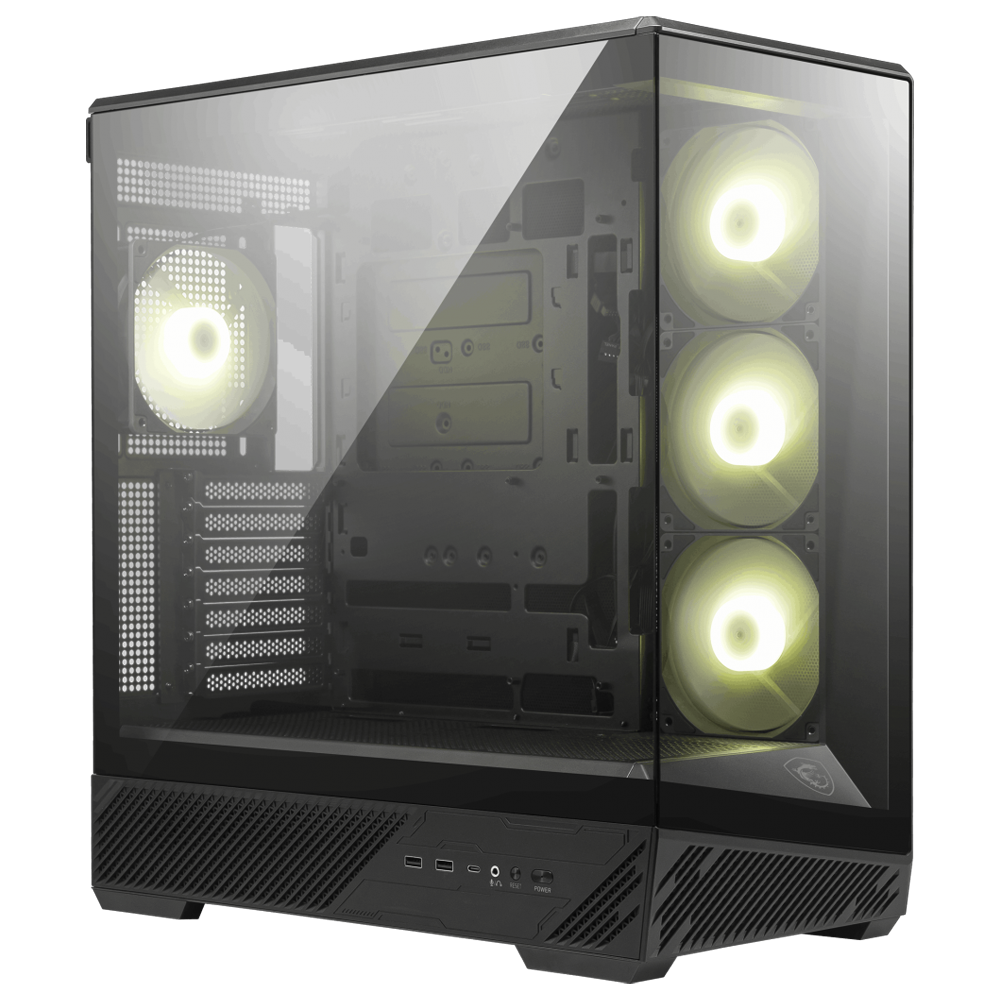 MSI MAG Pano 130R PZ Tempered Glass 4x ARGB USB 3.2 ATX Gaming Case, Black