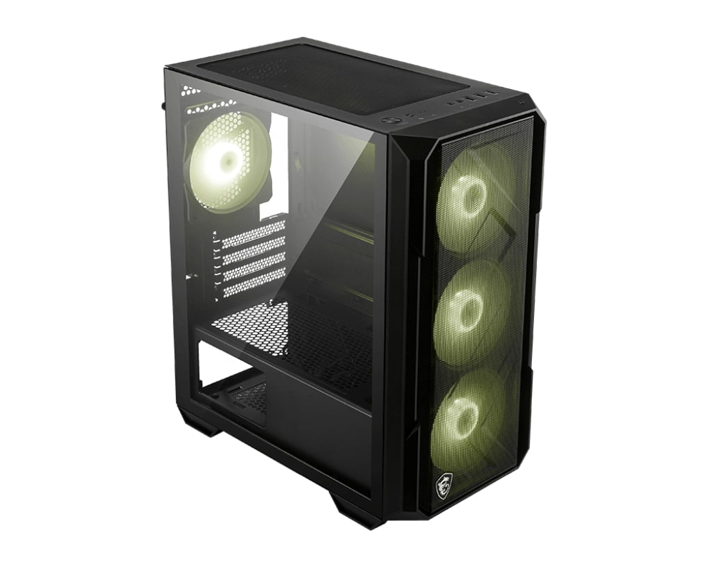 MSI MAG Forge M120R Airflow 4x ARGB Fan USB 3.2 Mid Tower Gaming Case, Black