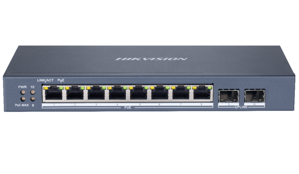 Hikvision DS-3E1510P-SI 8 Port Gigabit 2 Port SFP 110W Yönetilebilir POE Switch