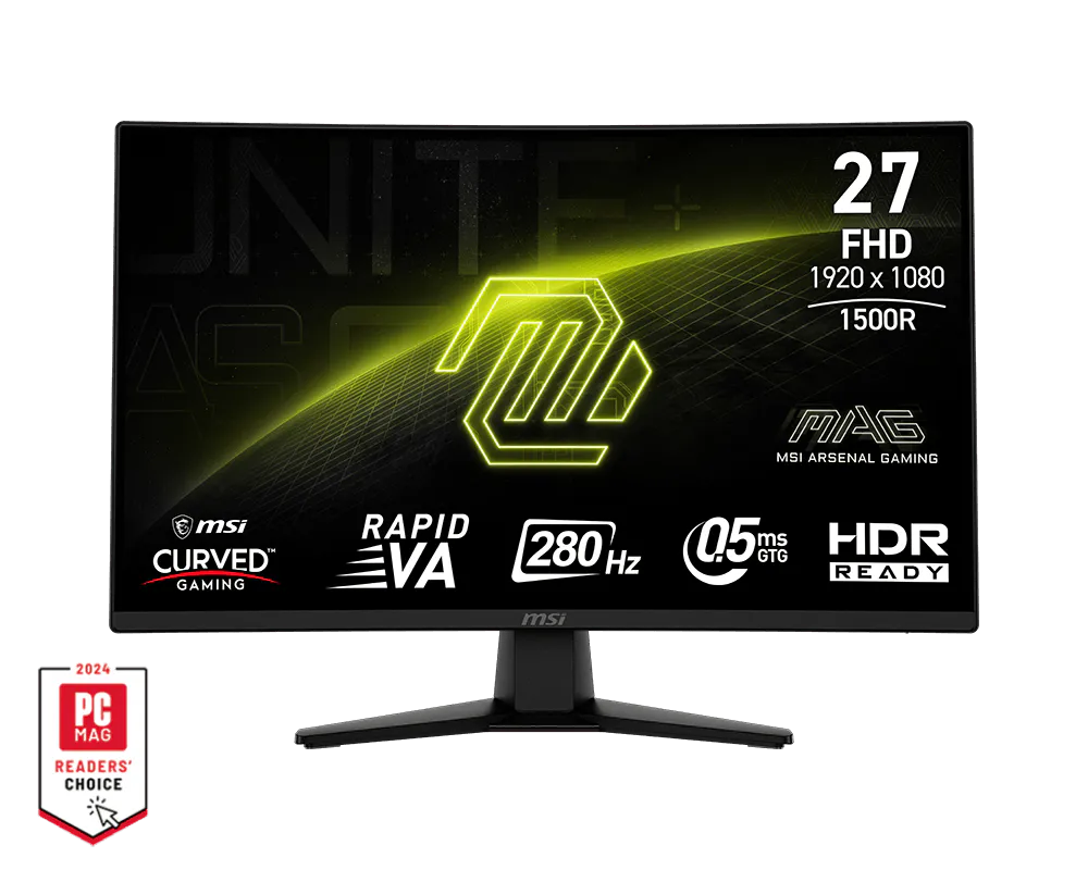 MSI MAG 274CXF 27" 0.5ms Full HD Curved 280Hz AdaptiveSync Gaming Monitor