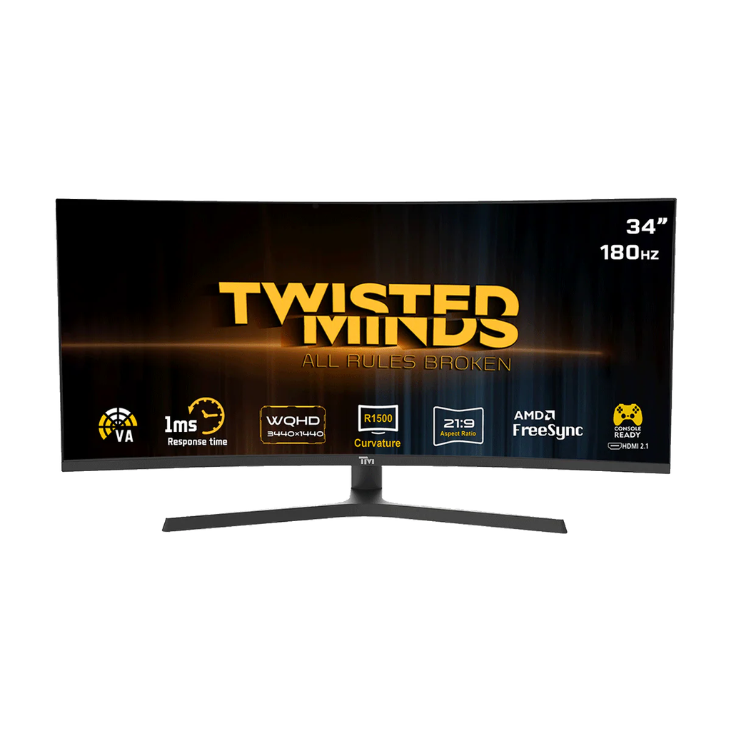 Twisted Minds Eclipse Pro TM34CWQHDVA 34” WQHD 1ms Curved, HDR10 Stand Gaming Monitor