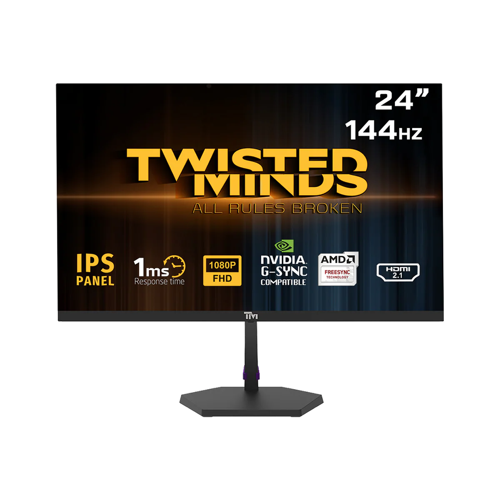 Twisted Minds TM Eco TM24FHD144IPS 24” 144hz, 1MS, FHD, HDMI 2.1 & DP 1.4 Gaming Monitor