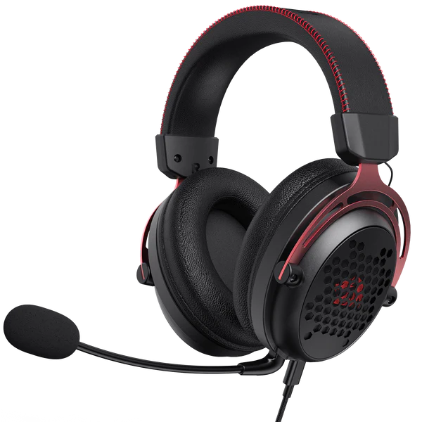 Redragon H386 Diomedes Honeycomb All-in-One 7.1 Surround Sound Gaming Headset, Black