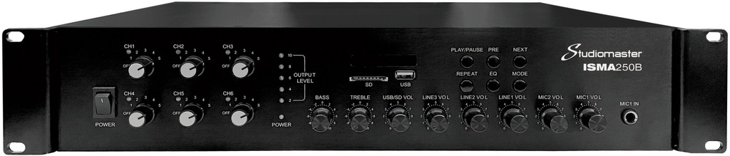 Studiomaster ISMA-250B 250W Amp Mixer