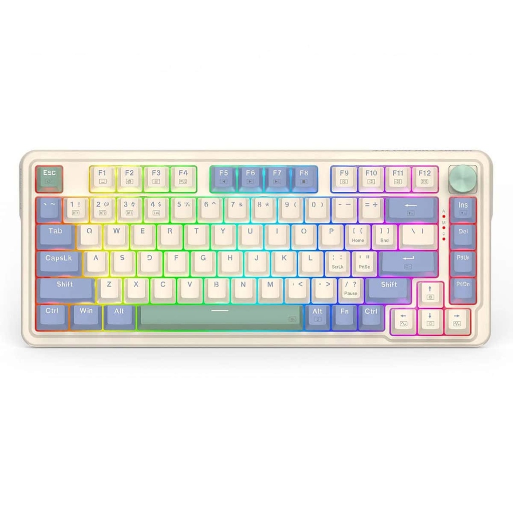 Redragon Ucal Pro K673CPG RGB 75% TKL TR Wireless Mechanical Gaming Keyboard, Vintage White