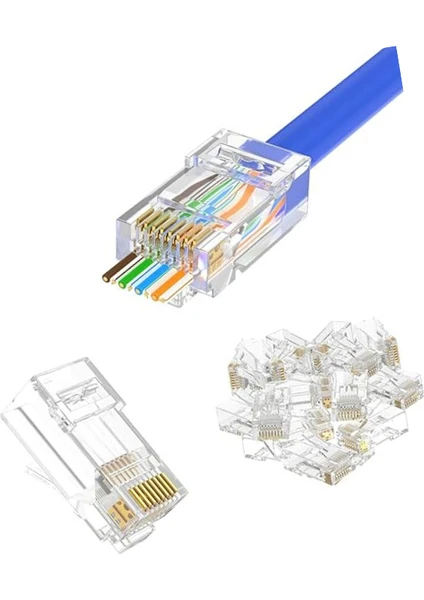 Speed SP-U100 D Cat6 100 Adet Yeni Nesil Delikli RJ45 Konnektör