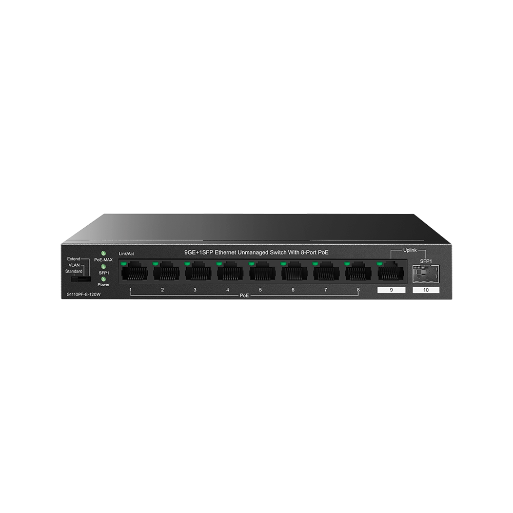 IP-Com G1110PF-8-120W 9GE+1SFP 8 Port Gigabit PoE Ethernet Switch