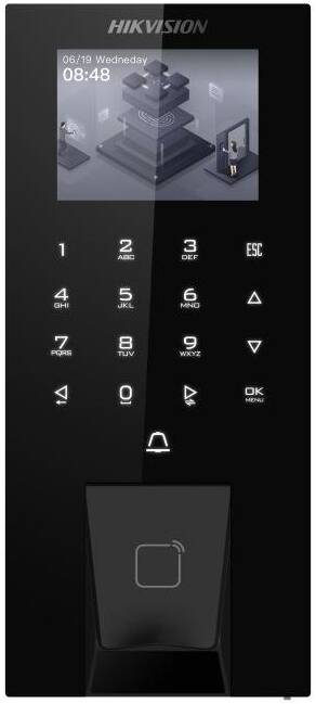 Hikvision DS-K1T807MBFWX-E1 Fingerprint Access Control Terminal, Mifare Card Reader, Bluetooth, and IP65