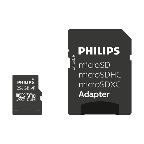 Philips FM25MP45B/00 256GB Micro SDXC UHS-I U1 Class 10 Memory Card 80MB/s with SD Adapter
