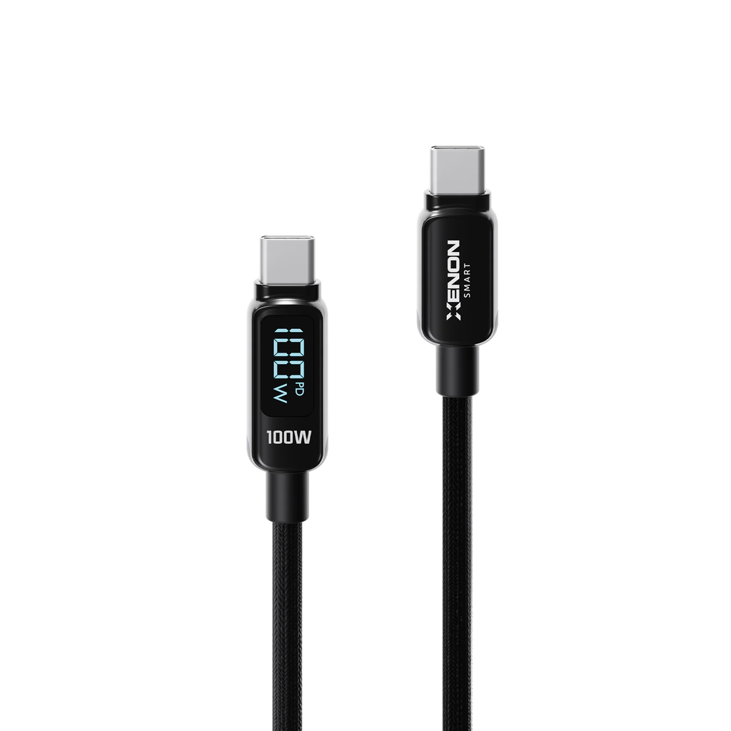 Xenon Smart X6429 Type-C to Type-C Fast Charging Cable 100W PD 2m 480Mbps LED Indicator Braided